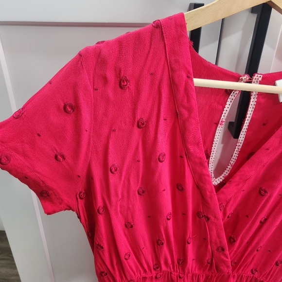 Anthropologie Ett:twa Greenbrier Embroidered Romper Pink Small - Picture 6 of 16